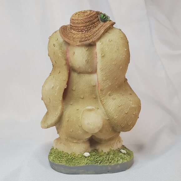 Easter Bunny Couple Resin Figurine Set Spring Decoration 5.5" Tall Resin - Picture 8 of 11